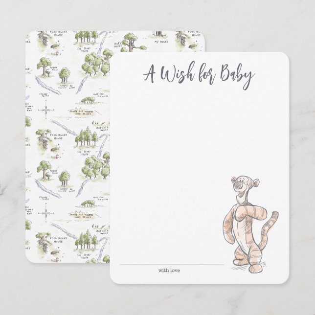 Watercolor Tigger Baby Shower Note Card (Front/Back)