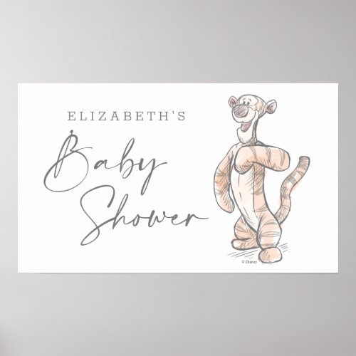 Watercolor Tigger Baby Shower Poster