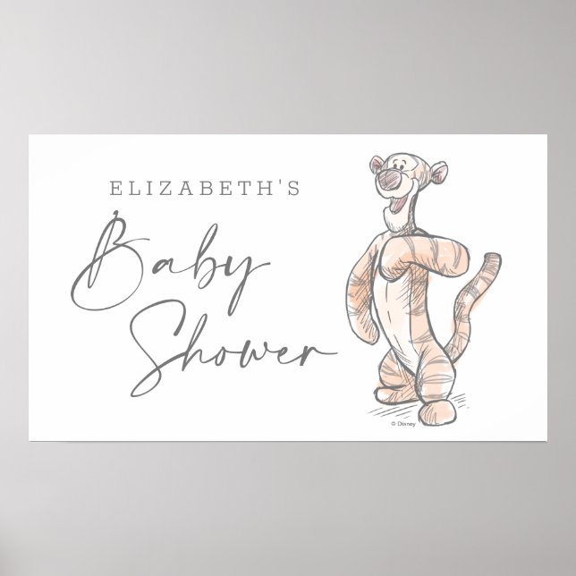 Watercolor Tigger Baby Shower Poster (Front)