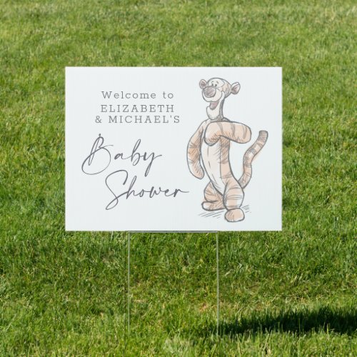 Watercolor Tigger Baby Shower Sign