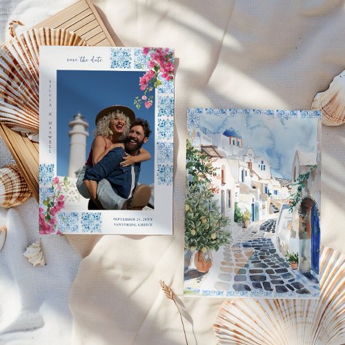Watercolor Tiles  Greece Wedding Photo