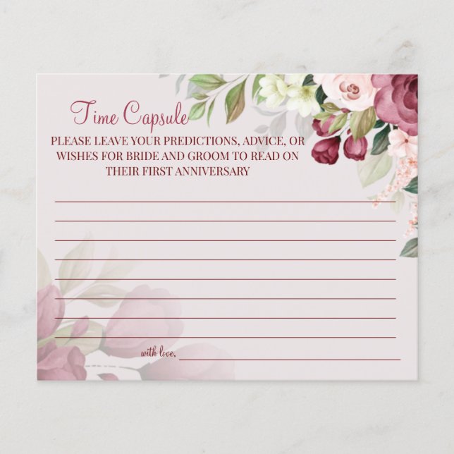 Watercolor  Time Capsule wedding anniversary card Flyer (Front)