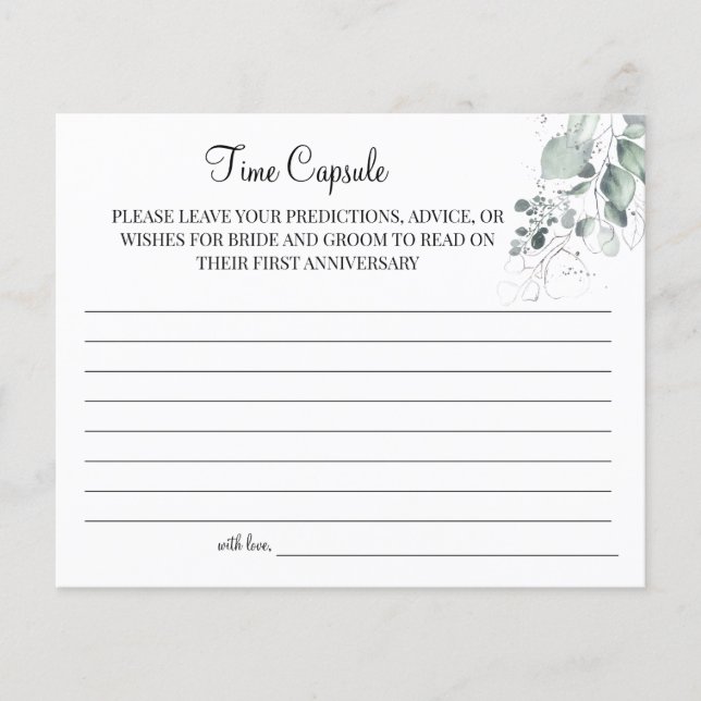 Watercolor  Time Capsule wedding anniversary card Flyer (Front)