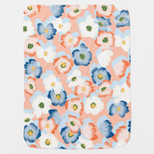 Watercolor Tiny Flowers: Vintage Pattern Baby Blanket