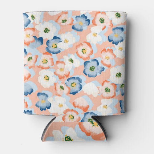 Watercolor Tiny Flowers Vintage Pattern Can Cooler