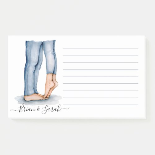 Watercolor Tiptoe Kiss Post_it Notes