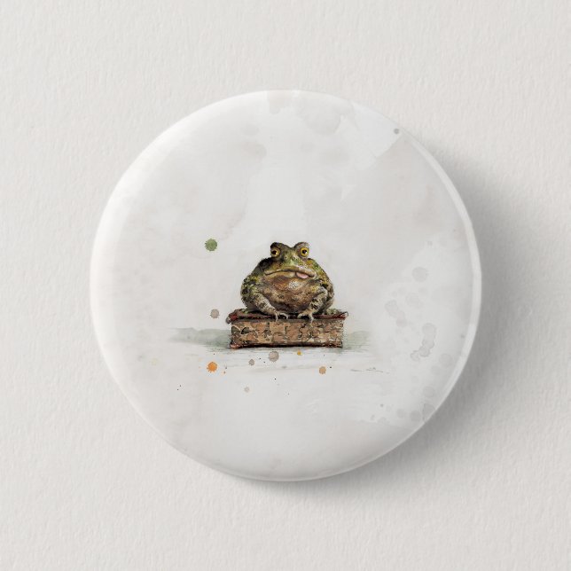 Watercolor Toad Button (Front)
