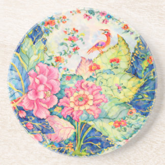 Watercolor Tobacco Leaf China Inspired Coaster