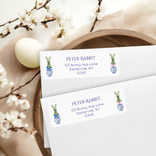 Watercolor Toile De Jouy Bunny Return Address Label