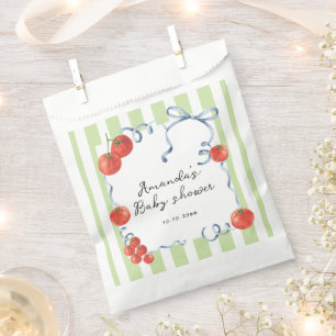 Watercolor tomato baby shower favor bag