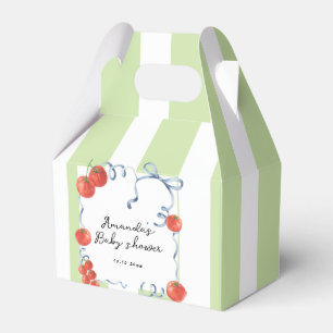 Watercolor tomato baby shower favor boxes