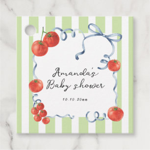 Watercolor tomato baby shower favor tags