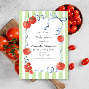 Watercolor Tomato Baby Shower Invitation