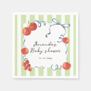 Watercolor tomato baby shower napkins