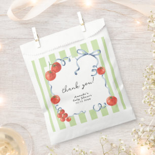 Watercolor tomato baby shower thank you favor bag