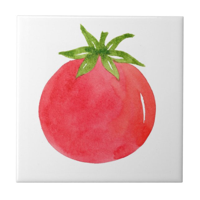 Watercolor Tomato    Ceramic Tile (Front)