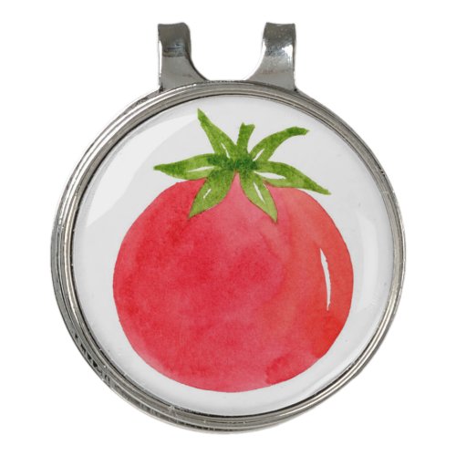 Watercolor Tomato       Golf Hat Clip