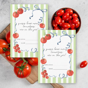 Watercolor tomato - guess how many tomatoes enclosure card