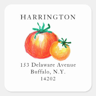Watercolor Tomato Hand-Drawn Return Address Label