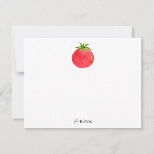 Watercolor Tomato Note Card