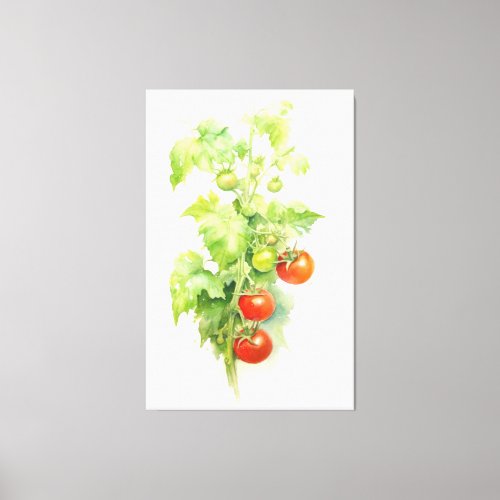 Watercolor Tomato Plant Serenade Canvas Print