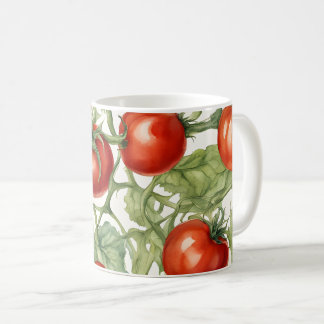 Watercolor Tomato Vine Pattern | Botanical Garden Coffee Mug