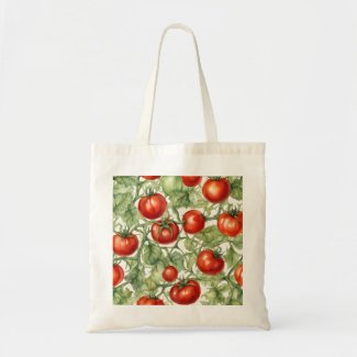 Watercolor Tomato Vine Pattern | Botanical Garden