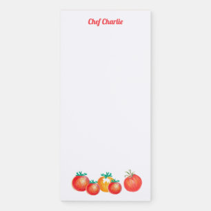 Watercolor Tomatoes Hand-Illustrated Summer Boho Magnetic Notepad