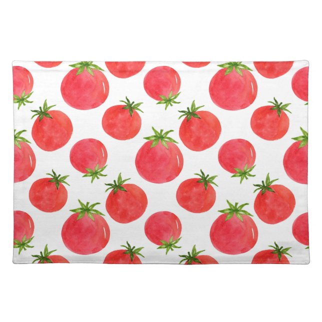 Watercolor Tomatoes Pattern    Cloth Placemat (Front)