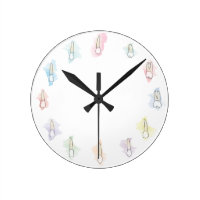 Watercolor Tooth Round Clock