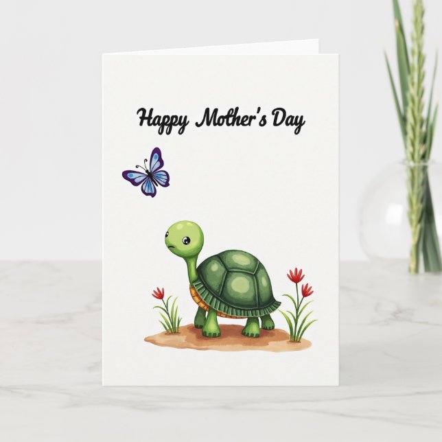 Watercolor Tortoise Mothers Day Card (Front)