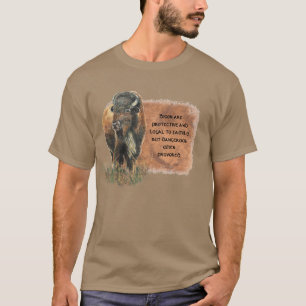 Watercolor Totem Spirit Guide Bison, Buffalo T-Shirt