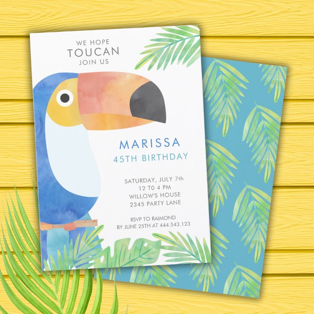 WATERCOLOR TOUCAN BIRTHDAY INVITATION (Creator Uploaded)