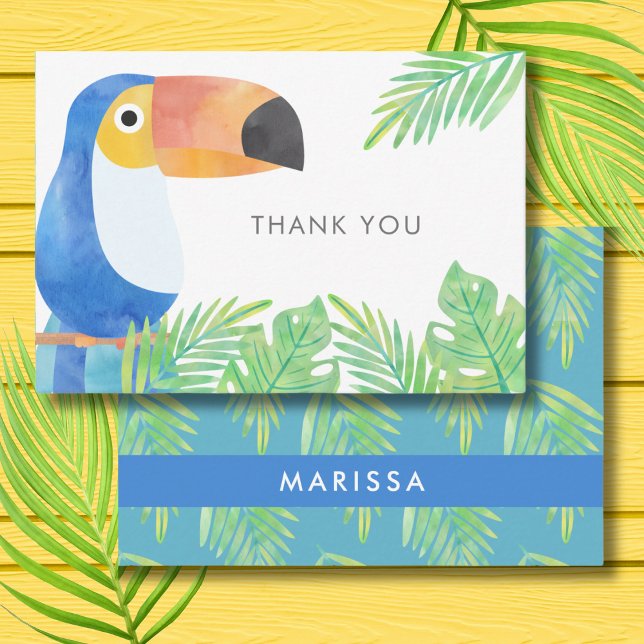 WATERCOLOR TOUCAN THANK YOU NOTE CARD (Creator Uploaded)