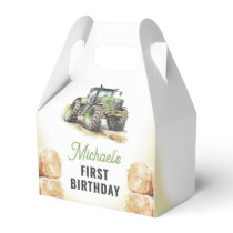Watercolor Tractor Birthday Party Favor Boxes