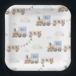 Watercolor Train Baby Shower Plates<br><div class="desc">Train Baby Shower Plates
Ready to be personalized by you!</div>
