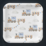 Watercolor Train Baby Shower Plates<br><div class="desc">Train Baby Shower Plates
Ready to be personalized by you!</div>