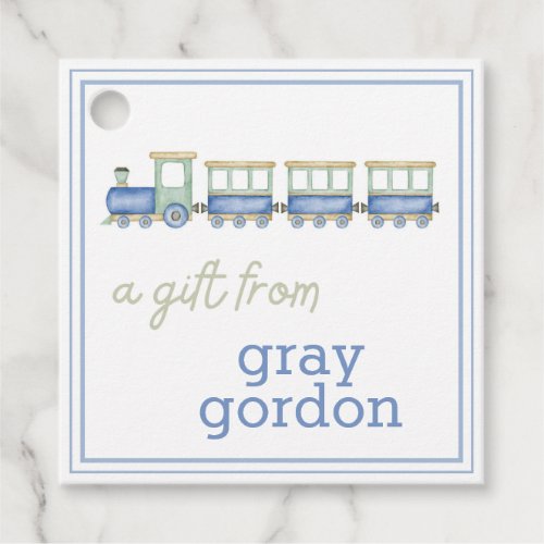 Watercolor Train Boys Gift Favor Tags
