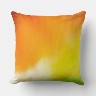 Watercolor Transparent Painting Effect Throw Pillow