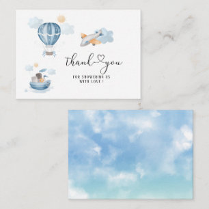 Watercolor Transport baby  shower thank you Note Card