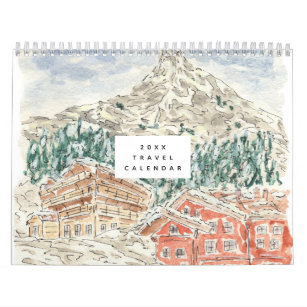 Watercolor Travel Calendar