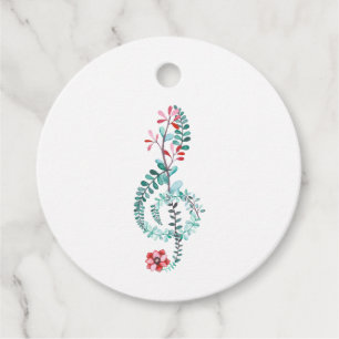 Watercolor Treble Clef Music Themed Gift Favor Tags