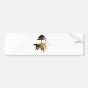 Watercolor Tree Bumper Sticker