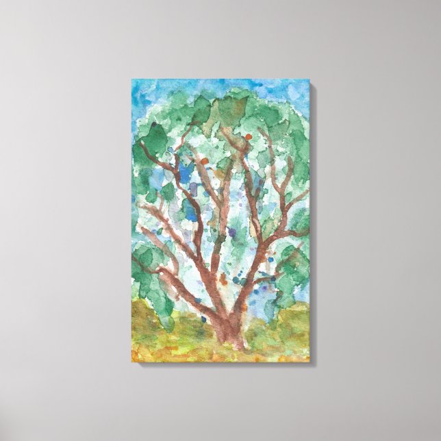 Watercolor tree canvas print (Front)