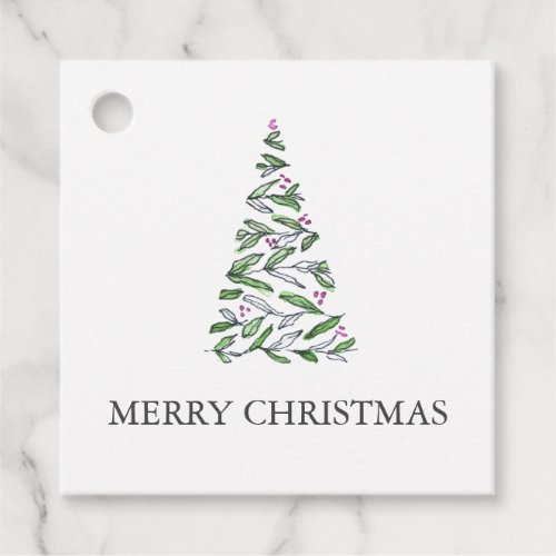 Watercolor Tree Christmas Gift Tags