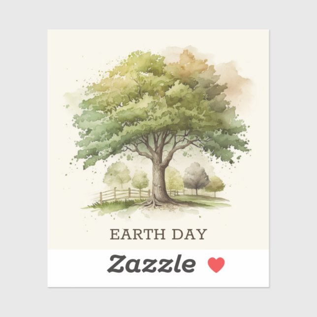 Watercolor tree. Earth day Environment and ecology Sticker (Sheet)