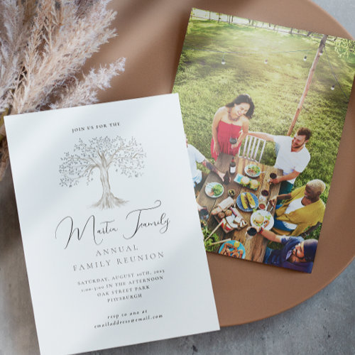 Watercolor Tree Family Reunion Calligraphy Photo