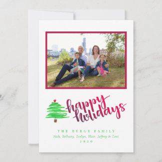 Watercolor Tree Holiday Card