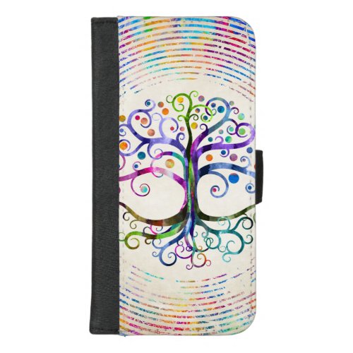 Watercolor Tree of life iPhone 87 Plus Wallet Case