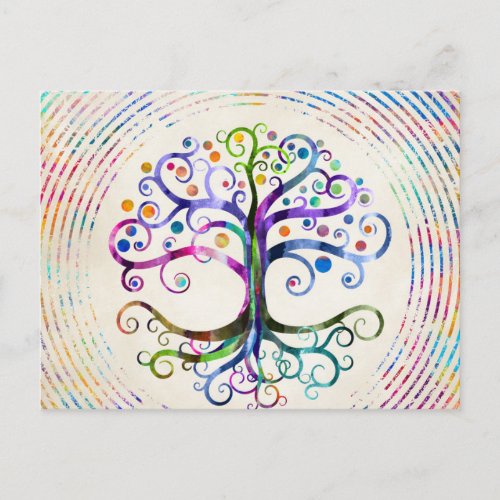 Watercolor Tree of life Postcard